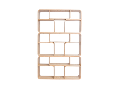 Bibliothèque ouverte multi casiers en bois clair frêne L120 cm WARHOL