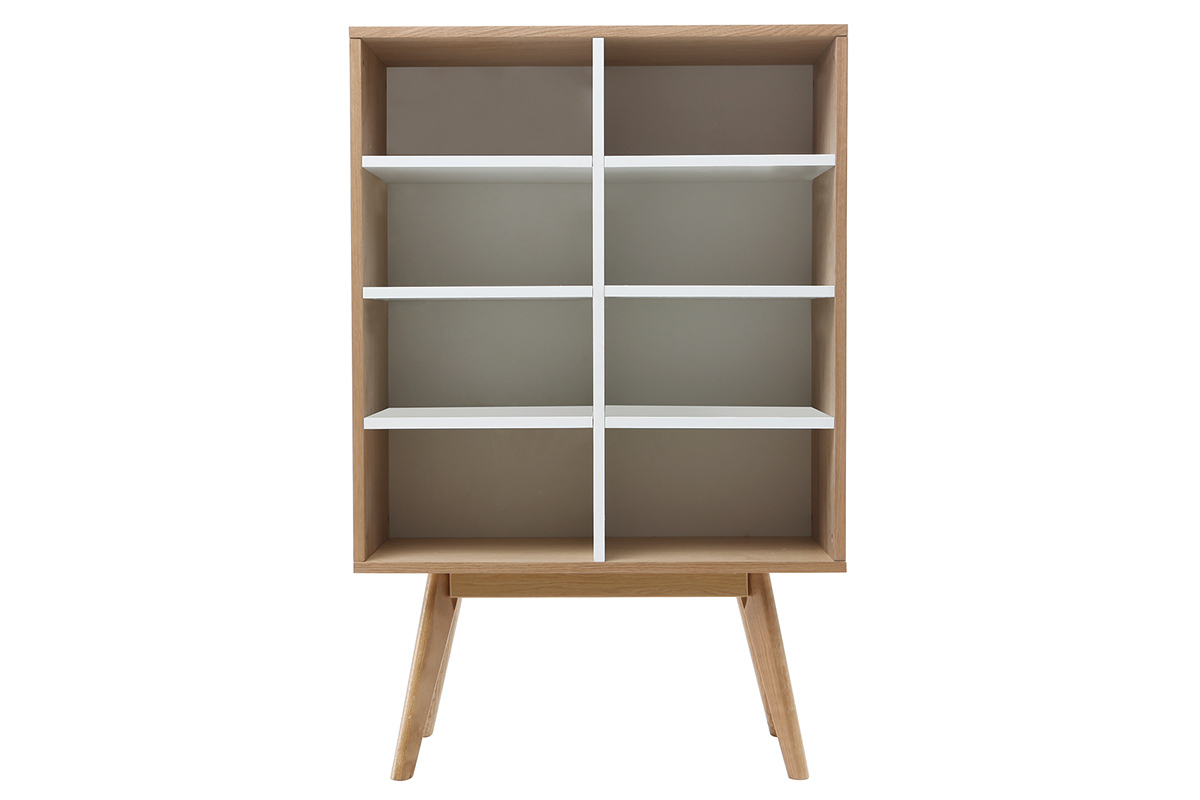 Bibliothque scandinave chne et blanc HELIA