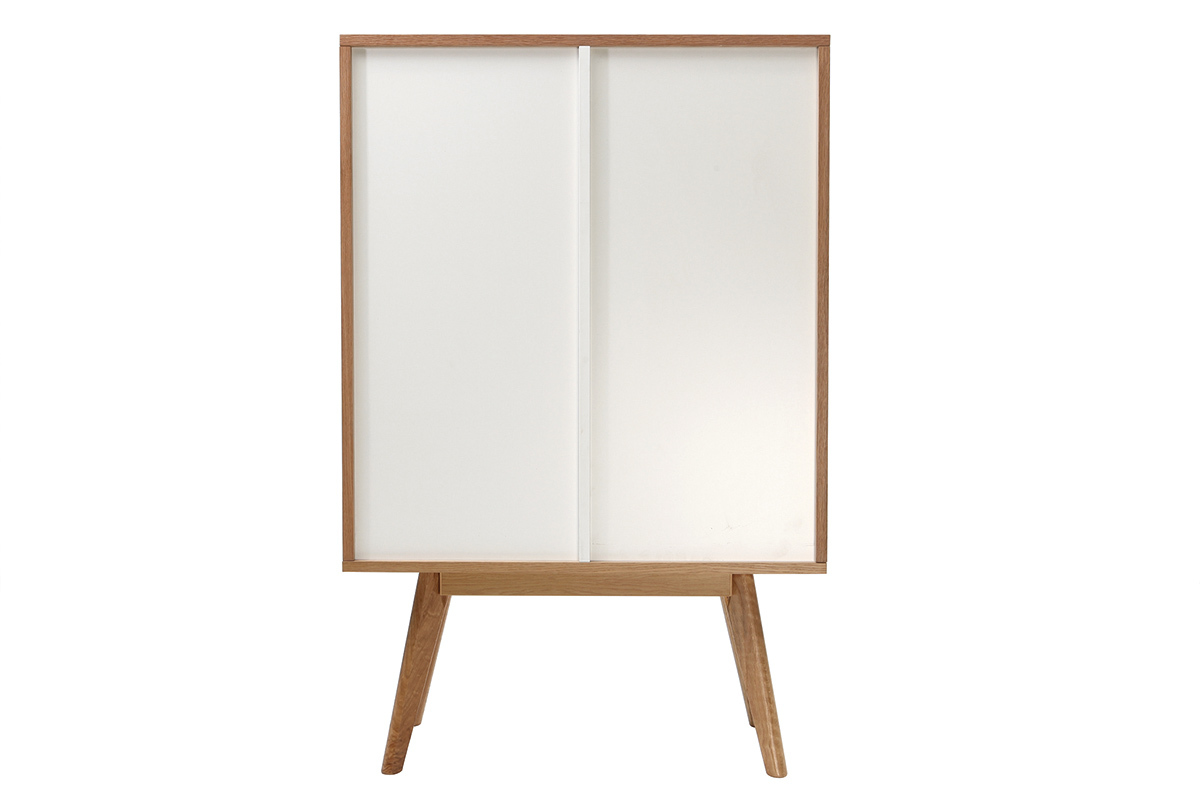 Bibliothque scandinave chne et blanc HELIA