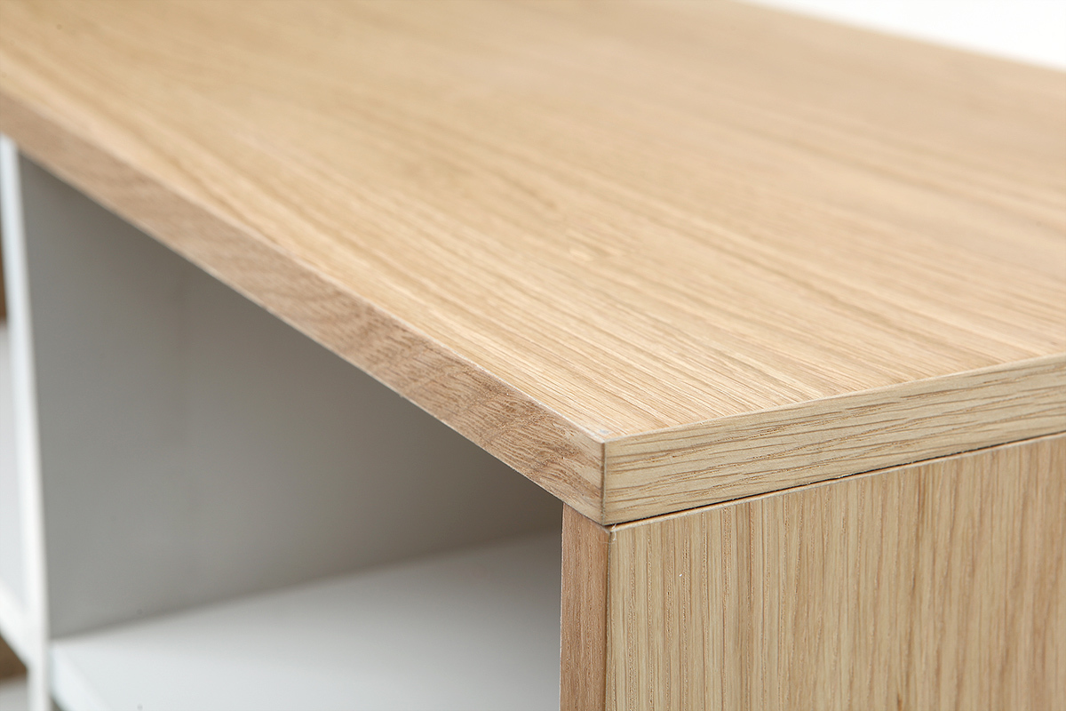 Bibliothque scandinave chne et blanc HELIA