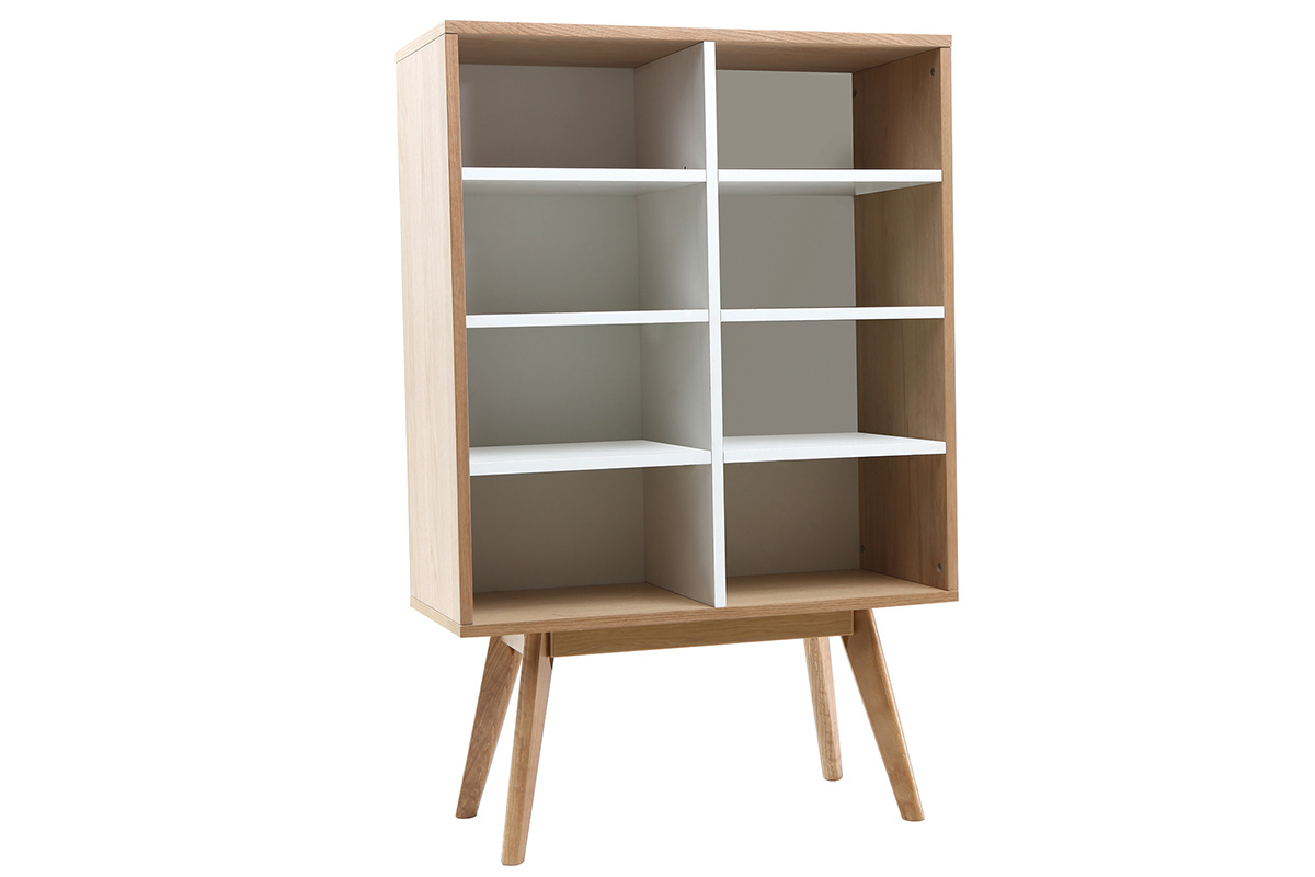 Bibliothque scandinave chne et blanc HELIA