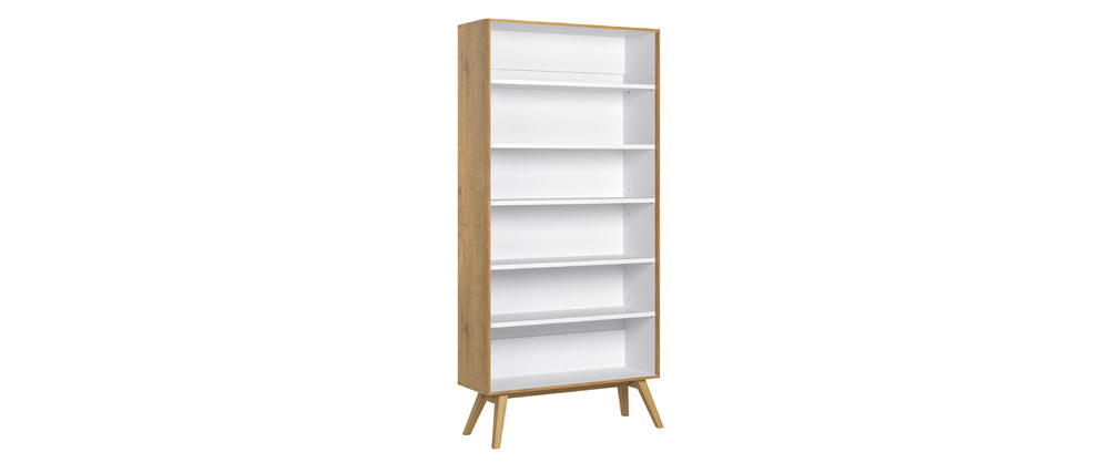 Biblioth�que scandinave ch�ne et blanc POTTER