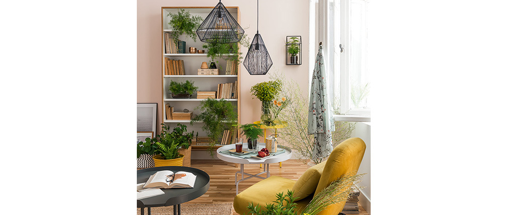 Biblioth�que scandinave ch�ne et blanc POTTER