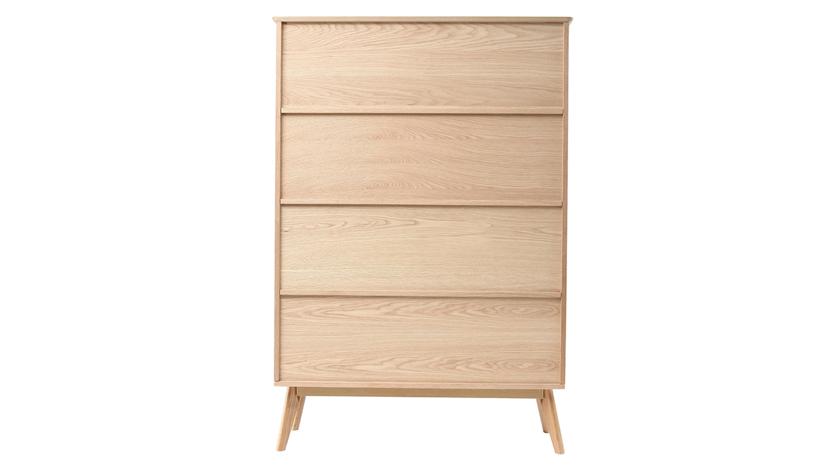 Bibliothque scandinave en bois clair chne 8 casiers L110 cm INGRID