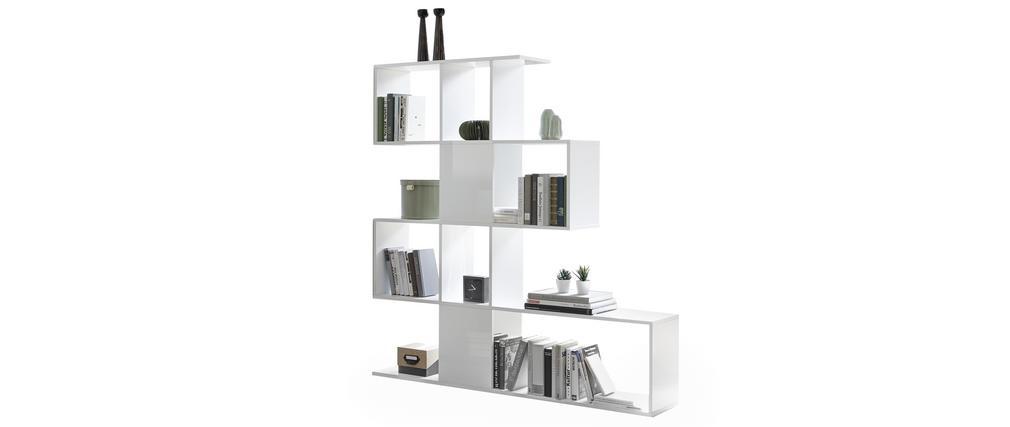 Biblioth�que s�parateur design blanc laqu� H147 cm COMO