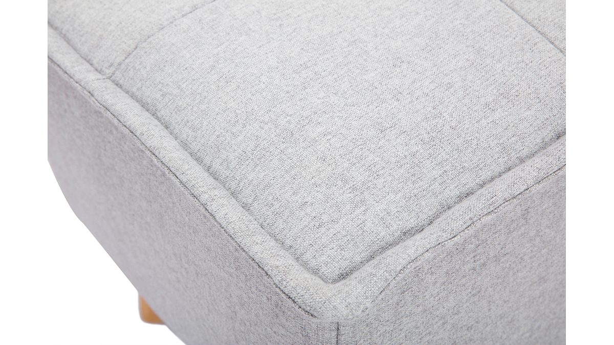 Bout de lit tissu gris clair SUKA