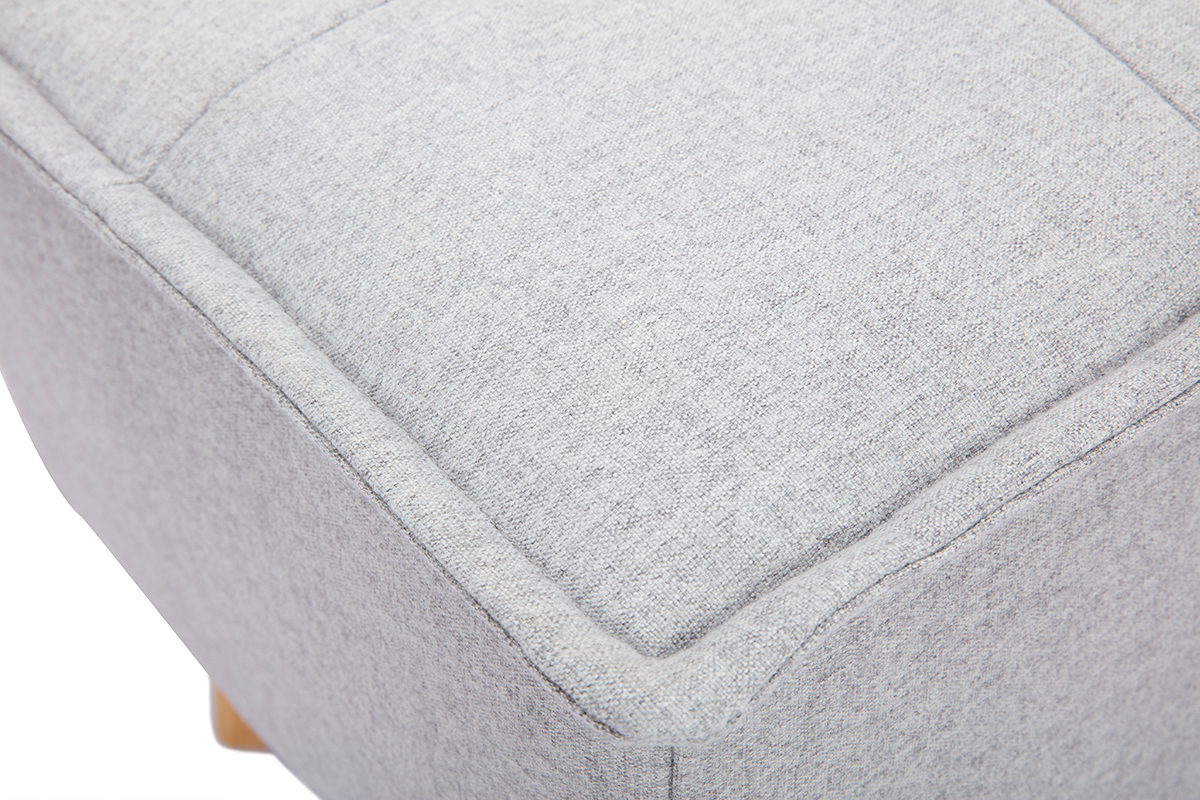 Bout de lit tissu gris clair SUKA