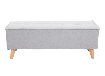 Bout de lit tissu gris clair SUKA