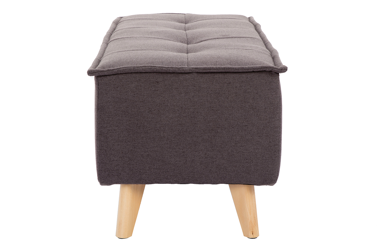 Bout de lit tissu gris fonc� SUKA