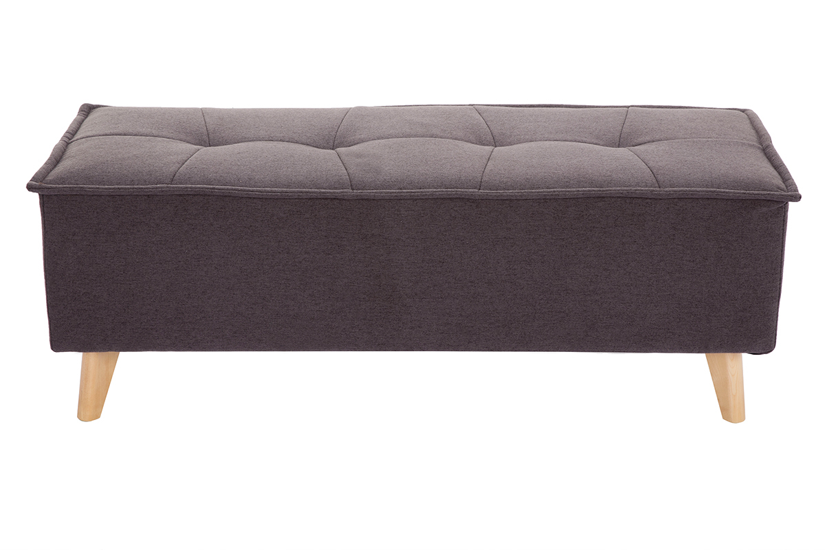 Bout de lit tissu gris fonc� SUKA