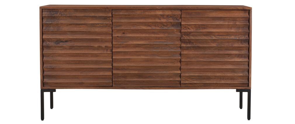 Buffet 3 portes en manguier massif et m�tal ONDA