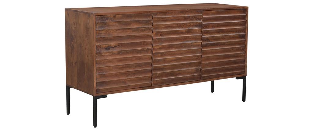 Buffet 3 portes en manguier massif et m�tal ONDA