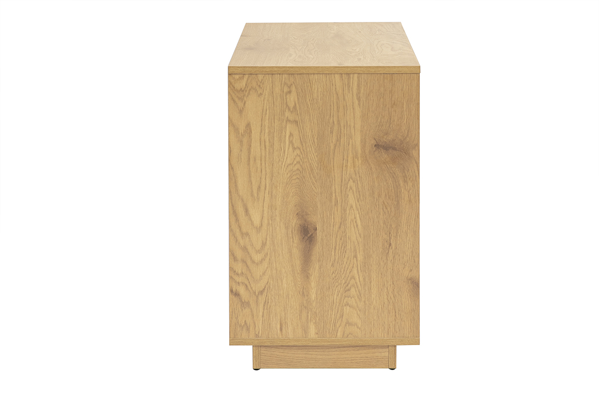 Buffet bas finition bois clair ch�ne et cannage rotin L96 cm SEVILLE