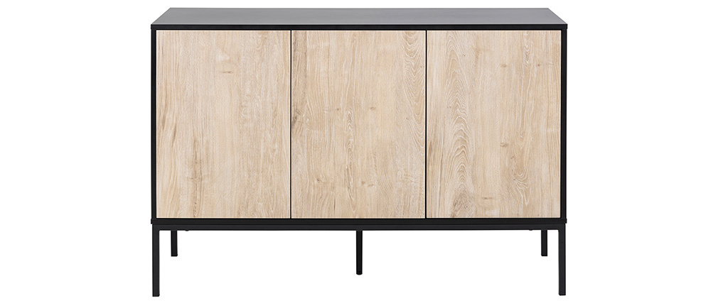 Buffet bas industriel m�tal et bois blanchi TRESCA