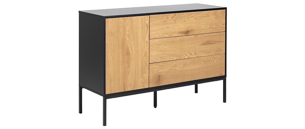 Buffet bas industriel m�tal et bois TRESCA