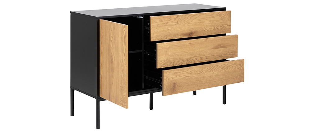 Buffet bas industriel m�tal et bois TRESCA