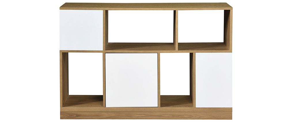 Buffet bas r�versible bleu canard et blanc JODIE - Miliboo & St�phane Plaza