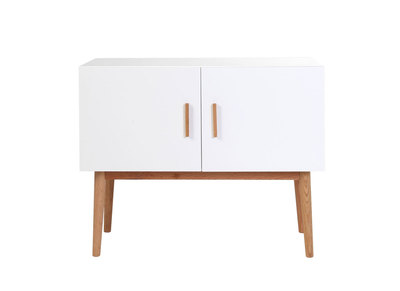 Buffet bois naturel et blanc 2 portes GILDA