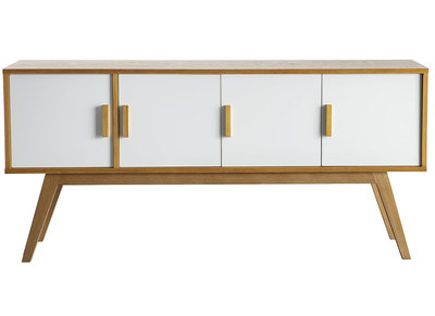 Buffet bois naturel et blanc 4 portes HELIA 