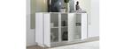 Buffet design 3 portes blanc laqu&eacute; brillant L138 cm COMO