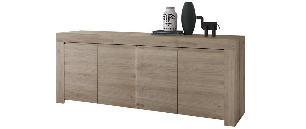 Buffet design 4 portes finition ch�ne L210 cm TINO