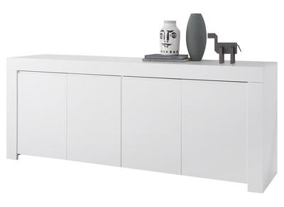 Buffet design 4 portes L210 cm blanc mat TINO