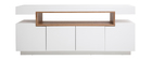 Buffet design blanc mat et niche en bois LIVO