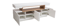 Buffet design blanc mat et niche en bois LIVO