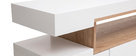 Buffet design blanc mat et niche en bois LIVO