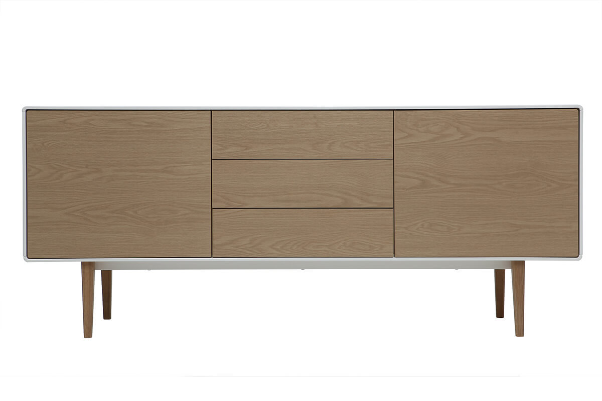 Buffet design contemporain blanc et bois ROMY