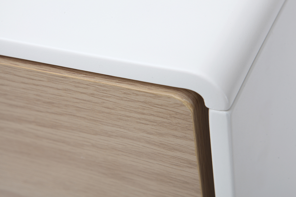 Buffet design contemporain blanc et bois ROMY