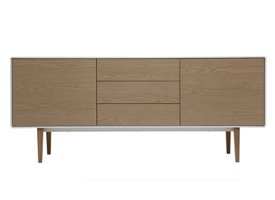 Buffet design contemporain blanc et bois ROMY