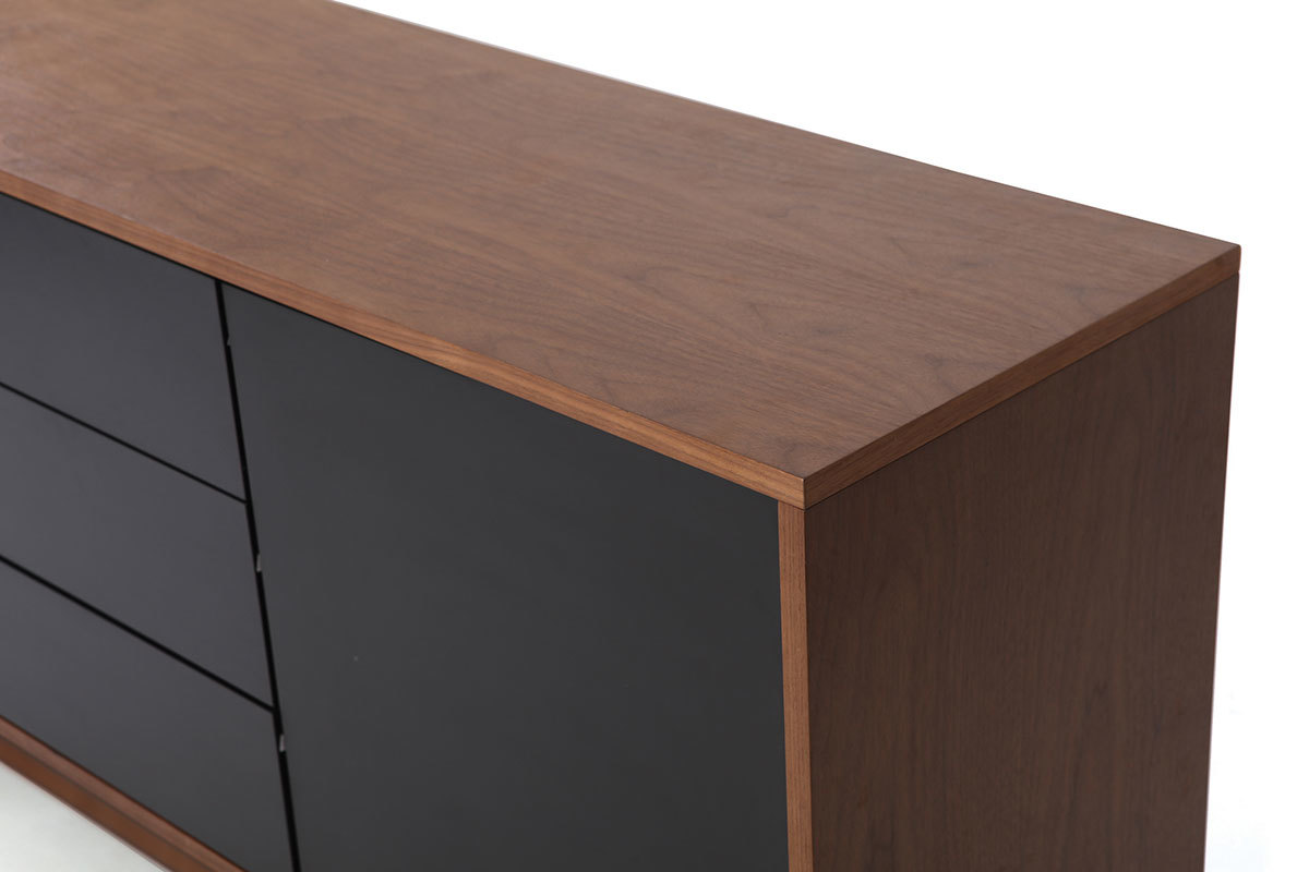 Buffet design noyer et noir mat NORMA