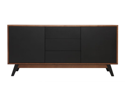 Buffet design noyer et noir mat NORMA