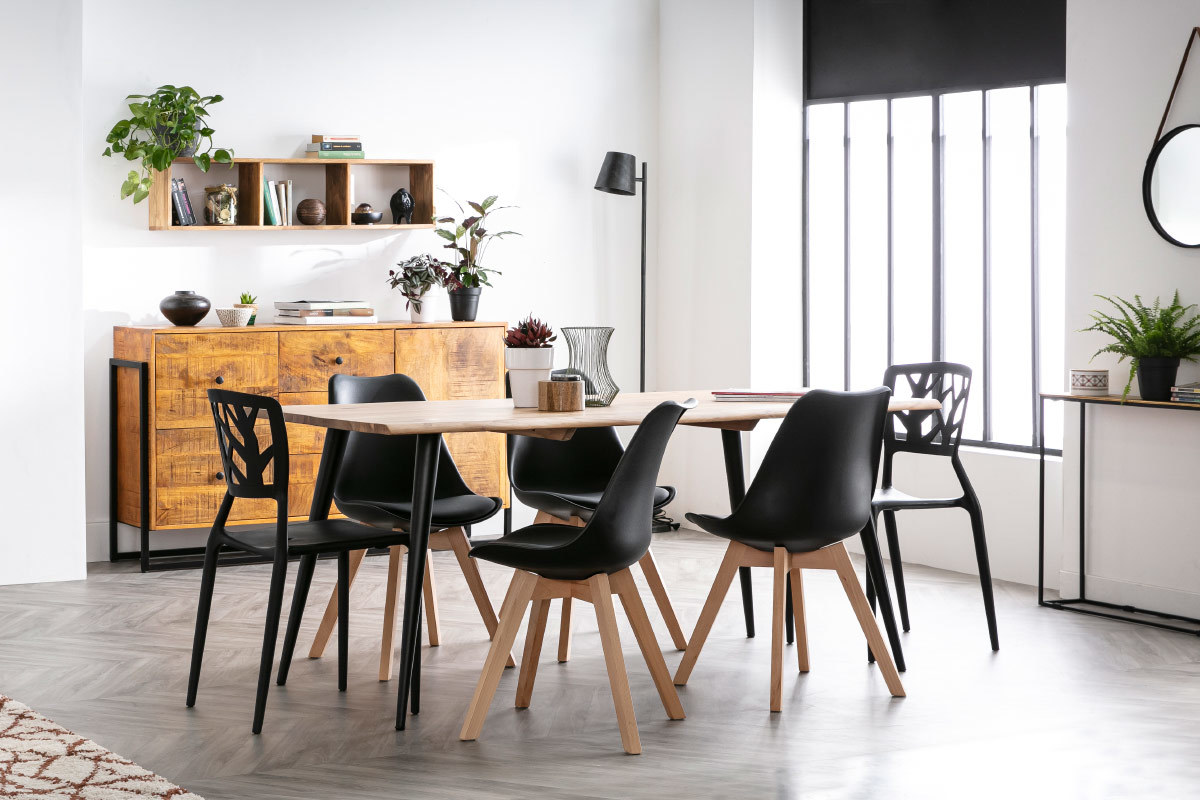 Buffet en manguier massif et m�tal L160 cm CHENY