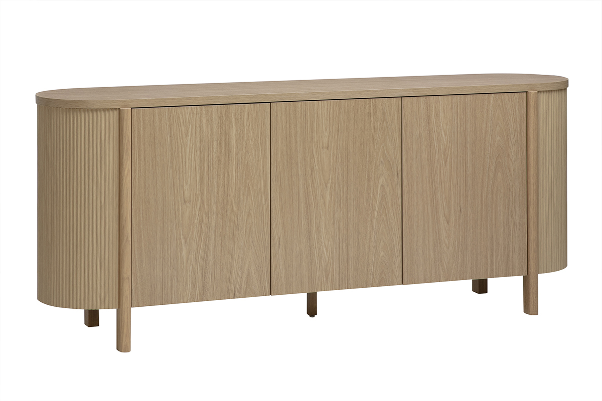 Buffet finition bois clair ch�ne 3 portes L180 cm PAOLINE