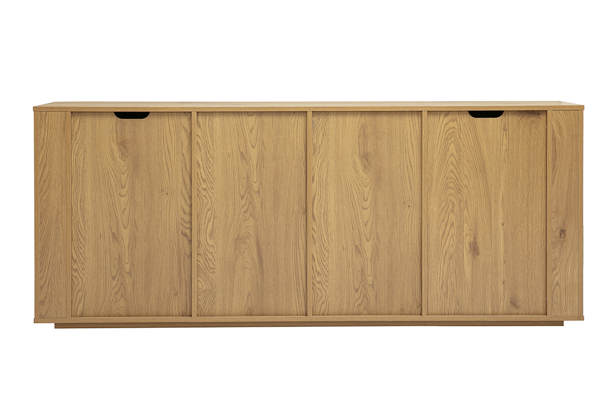Buffet finition bois clair ch�ne 4 portes L180 cm NEGAN