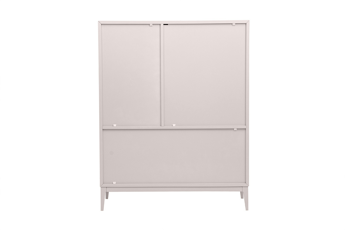 Buffet haut beige laqu� mat 2 portes 1 tiroir L90 cm GRAY