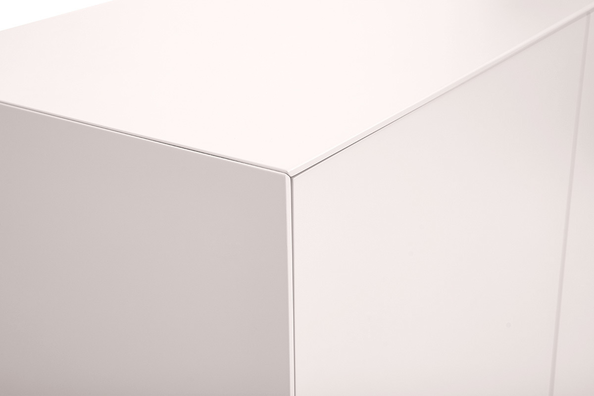 Buffet haut beige laqu� mat 2 portes 1 tiroir L90 cm GRAY