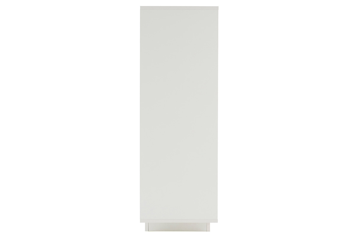 Buffet haut design 4 portes blanc et dcor bois fonc LAND