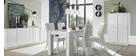 Buffet haut design avec portes laqu&eacute;es blanc brillant COMO
