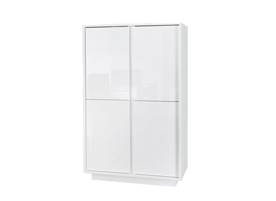 Buffet haut design avec portes laqu&eacute;es blanc brillant COMO
