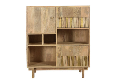 Buffet haut design manguier massif et laiton ZAIKA