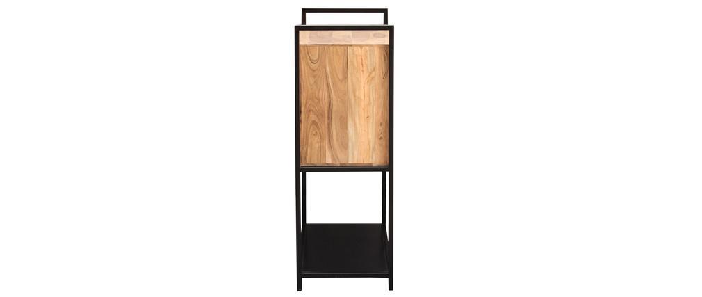Buffet haut en acacia et m�tal noir H110 cm ARTHUS
