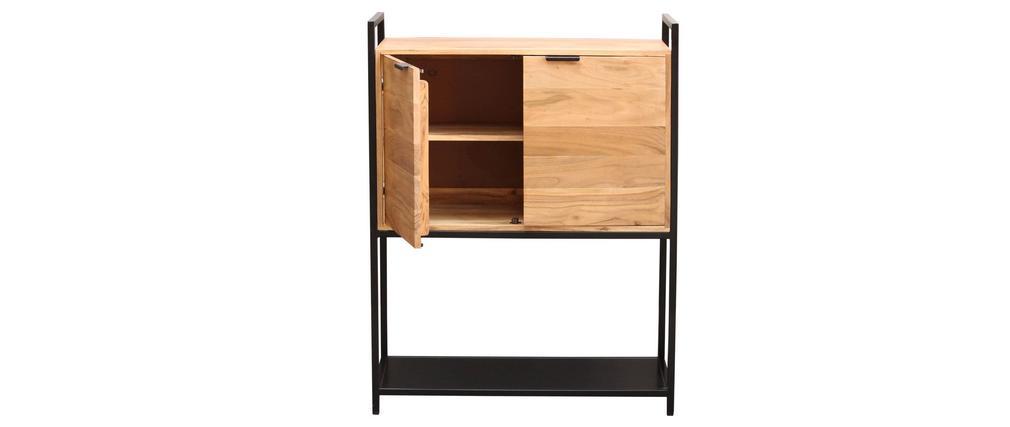 Buffet haut en acacia et m�tal noir H110 cm ARTHUS