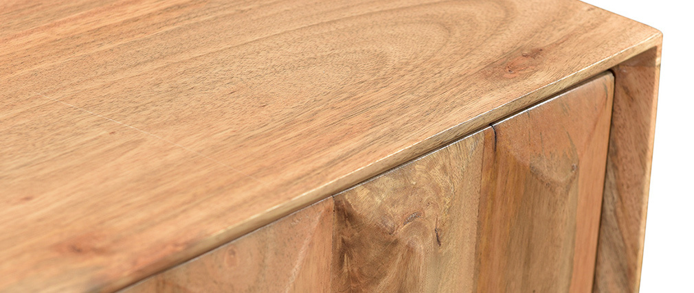 Buffet haut en manguier massif avec portes en relief L70 cm AGRA