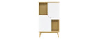 Buffet haut scandinave bois clair et blanc 2 portes TALIA
