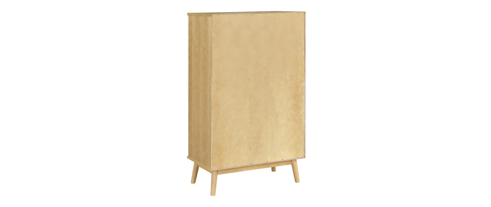 Buffet haut scandinave bois clair et blanc 2 portes TALIA