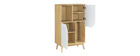 Buffet haut scandinave bois clair et blanc 2 portes TALIA