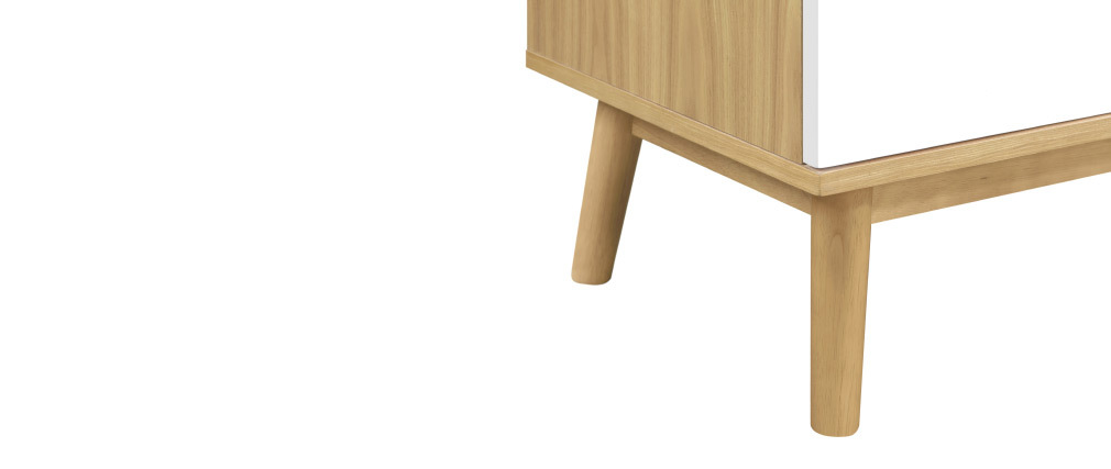Buffet haut scandinave bois clair et blanc 2 portes TALIA